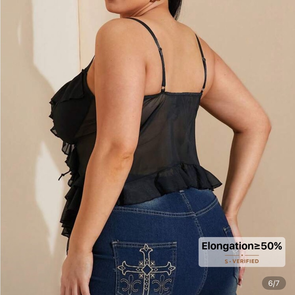 Black Ruffle Top - Picture 2 of 2